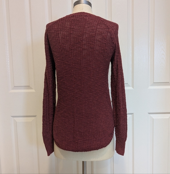 Pink Republic Women's Knitted Burgundy Sweater S - Picture 2 of 3